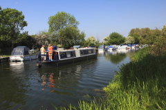 Narrowboats on the river Nene