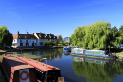 Narrowboats on the river Great Ouse, Ely