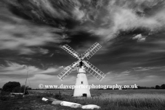 Thurne Windmill, river Thurne, Norfolk