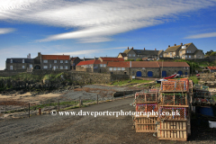 View over Craster village harbour