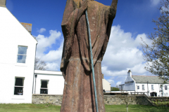 Statue of St Cuthbert, Lindisfarne Abbey