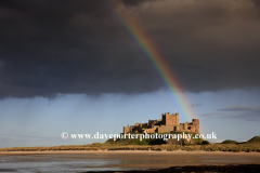 Rainbow and Storm over Bamburgh Castle