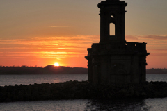 Sunset, Normanton church, Rutland Water