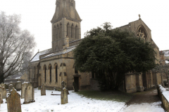 Winter snow, All Saints church, Ketton village