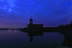 Dusk, Normanton church, Rutland Water