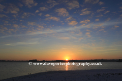 Winter snow sunset, Rutland Water