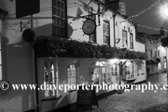 Cobbled streets at night, Quay Hill, Lymington town