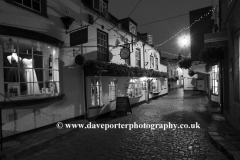 Cobbled streets at night, Quay Hill, Lymington town