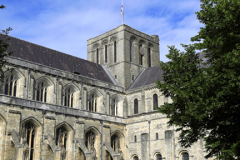 Summer view over Winchester Cathedral