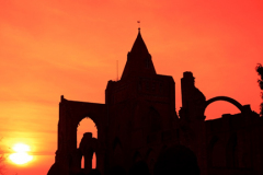 Sunset over Crowland Abbey; Crowland