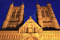 Lincoln cathedral at night