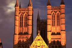 Lincoln cathedral at night