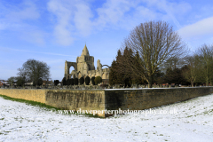 Winter snow; Crowland Abbey; Crowland