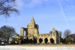 Winter snow; Crowland Abbey; Crowland