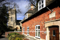 Tudor cottages Abbey church Bourne