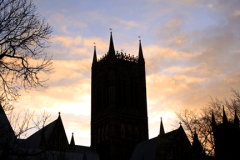 Sunset over Lincoln cathedral