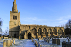 Winter snow, Priory church Deeping St James