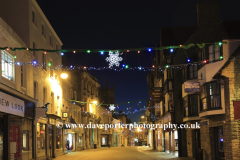 Christmas Lights and traffic trails; Stamford