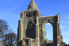 Winter snow; Crowland Abbey