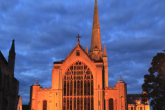 Dusk view of Norwich Cathedral