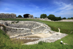 Summertime view of the ruins of Castle Acre Castle