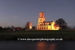 Dusk colours, St Marys church, Fotheringhay village