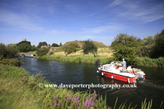 Boat at Fotheringhay Castle, river Nene