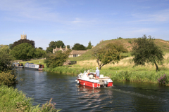 Boat at t Fotheringhay Castle, river Nene