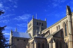 Winter snow over Southwell Minster