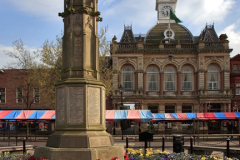 The war memorial and town hall, town of Retford