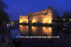 Dusk over the river Trent, Newark Castle