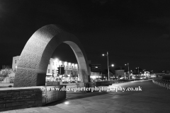 Stone Arch Sculpture at night, Weston Super Mare