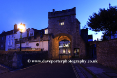 Browns Gate at night, Wells Cathedral church