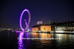 Dusk, Millenium Wheel, South Bank River Thames