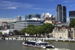 View of the Square Mile skyscrapers, North Bank