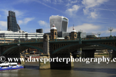 Southwark Bridge, river Thames, South Bank