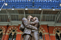 The Lovers statue, St. Pancras railway station