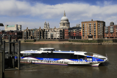 Tourists on a city cruise, South Bank, River Thames