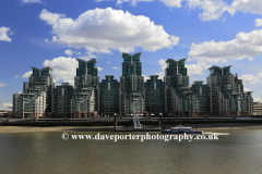 St Georges Wharf buildings, river Thames