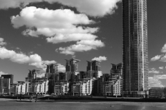 St Georges Wharf buildings, river Thames