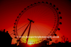 The London Eye, South Bank, river Thames