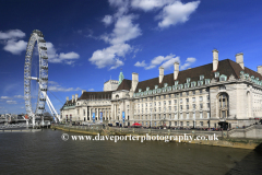 The London Eye, South Bank, river Thames