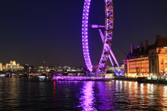 Dusk, Millenium Wheel, South Bank River Thames