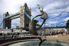 Girl and Dolphin Statue, North Bank, Tower Bridge