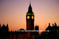 Sunset, Big Ben and the Houses of Parliament