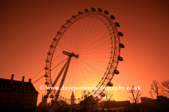 Sunset over the Millenium Wheel, South Bank