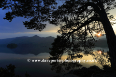 Sunset over Derwentwater lake, Keswick