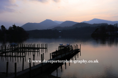 Sunset over Derwentwater lake, Keswick