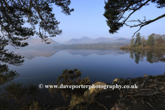 Misty dawn light over Derwentwater