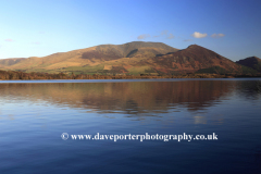 Skiddaw fell reflected in Bassenthwaite lake